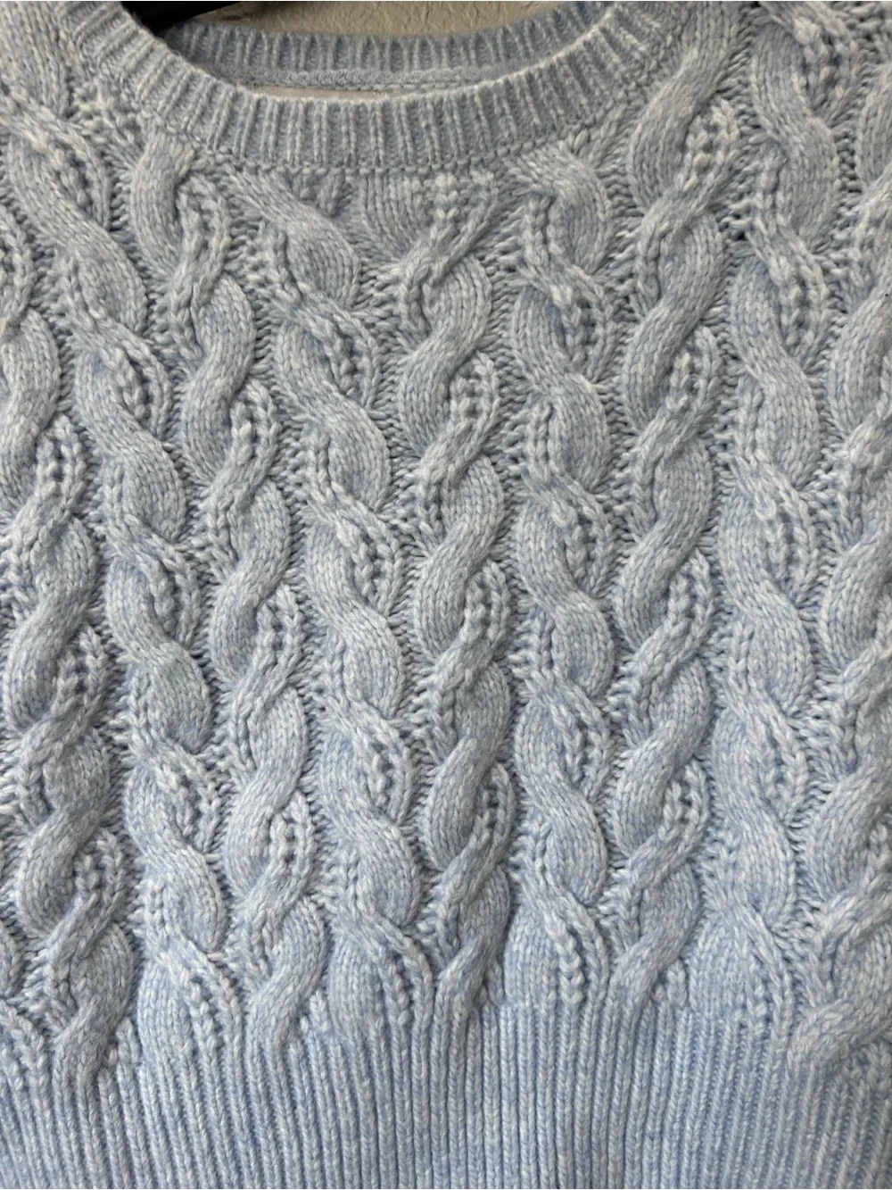 Sincerely Jules Cable Knit Sleeveless Sweater Vest - Light Blue